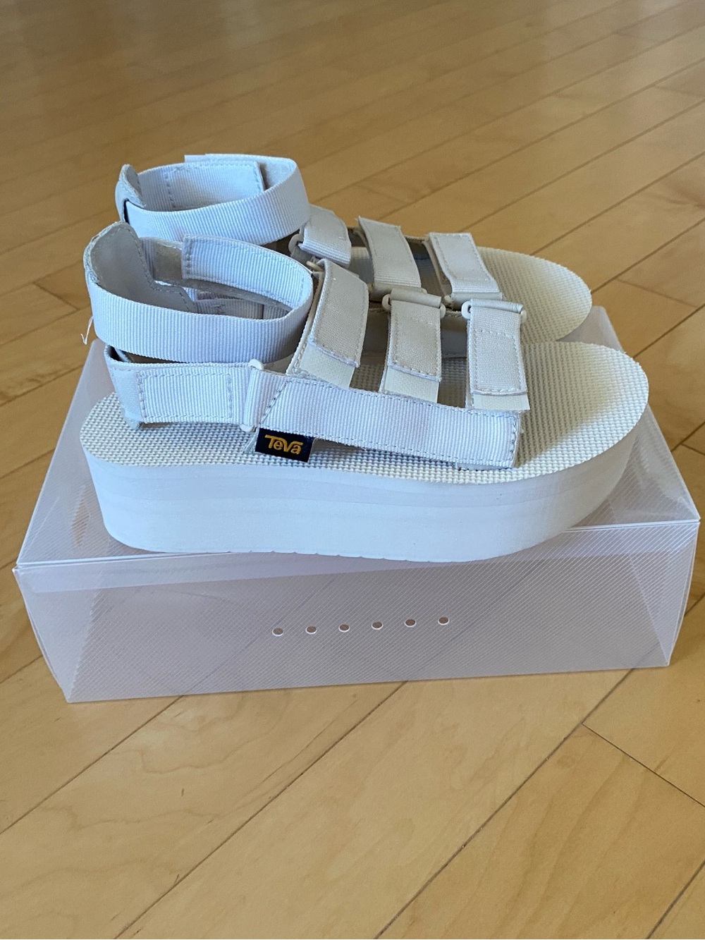 Teva Mevia Gladiator Platform/Flatform Sport Sandals Adjustable Straps Birch